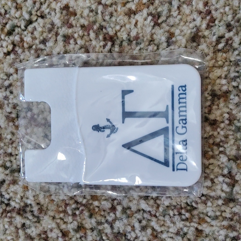Delta Gamma Adhesive Phone Pocket with Delta Gamma Wearable Magnet